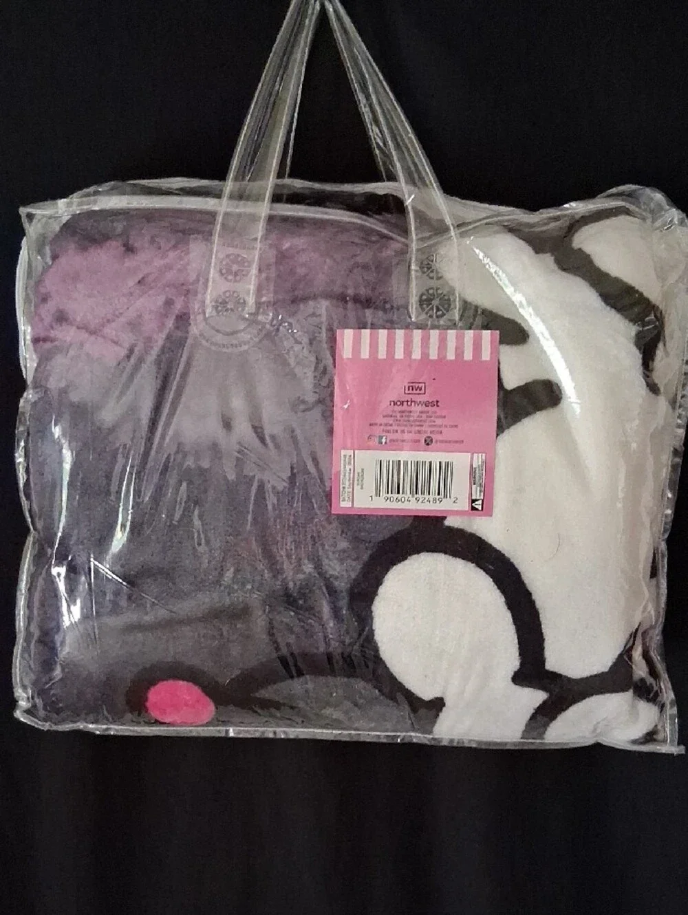 NWT Sanrio Kuromi Twin Raschel Blanket 60x80 Pink Black Northwest